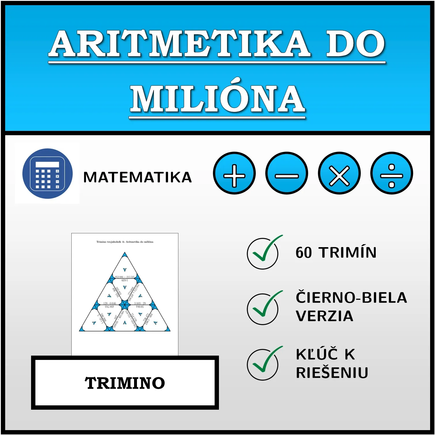 Trimino: Aritmetika do milióna