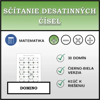 Domino: Sčítanie desatinných čísel