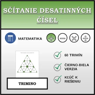 Trimino: Sčítanie desatinných čísel