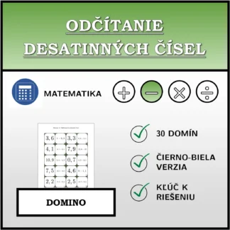 Domino: Odčítanie desatinných čísel