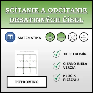 Tetromino: Sčítanie a odčítanie desatinných čísel