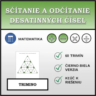 Trimino: Sčítanie a odčítanie desatinných čísel