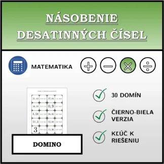 Domino: Násobenie desatinných čísel
