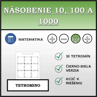 Tetromino: Násobenie 10, 100 a 1000