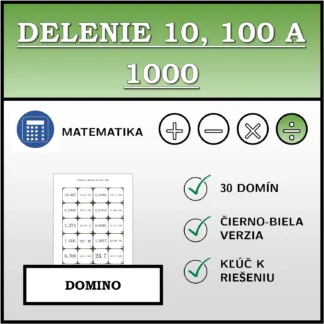 Domino: Delenie 10, 100 a 1000