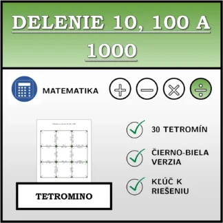 Tetromino: Delenie 10, 100 a 1000