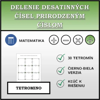Tetromino: Delenie desatinných čísel prirodzeným číslom