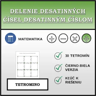 Tetromino: Delenie desatinných čísel desatinným číslom