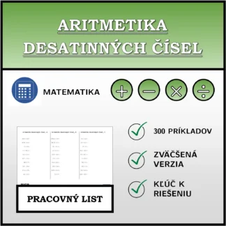 Pracovný list: Aritmetika desatinných čísel