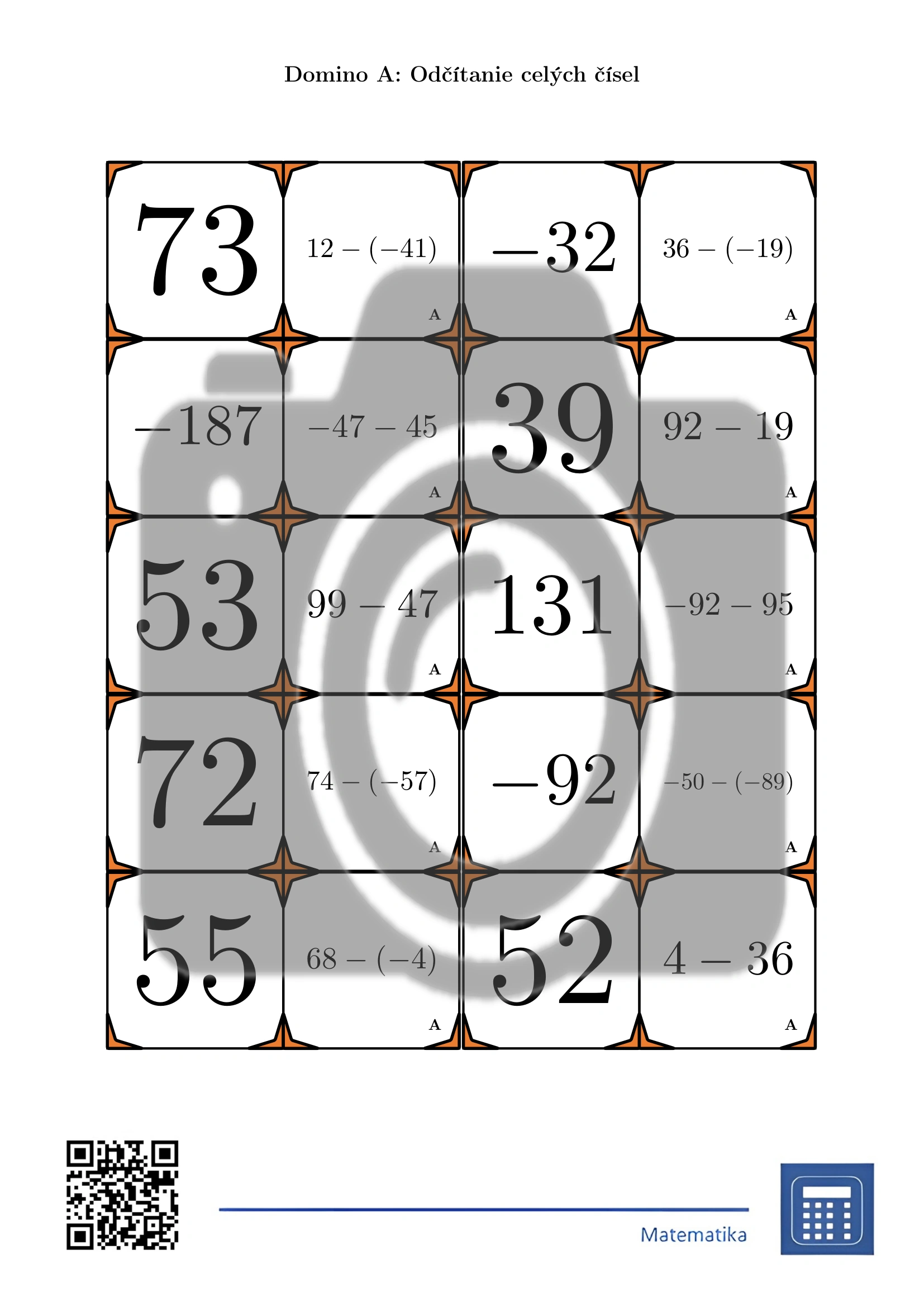 Domino: Odčítanie celých čísel – Obrázok 2