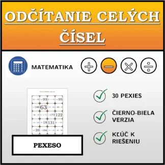 Pexeso: Odčítanie celých čísel