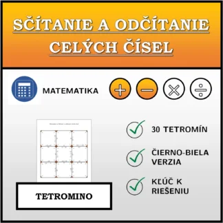 Tetromino: Sčítanie a odčítanie celých čísel