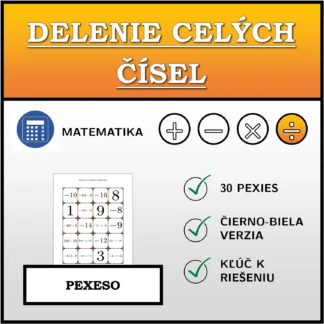 Pexeso: Delenie celých čísel