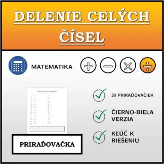 Priraďovačka: Delenie celých čísel