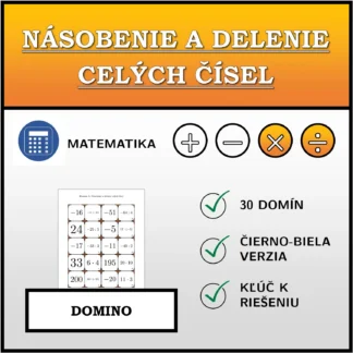 Domino: Násobenie a delenie celých čísel