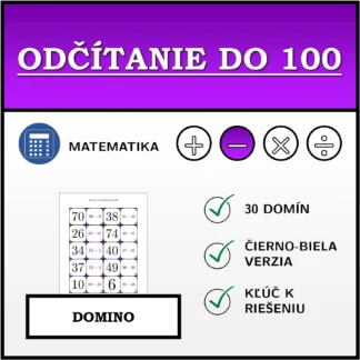 Domino: Odčítanie do 100