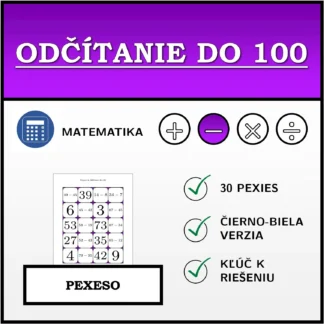 Pexeso: Odčítanie do 100