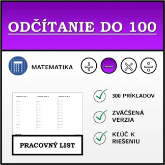 Pracovný list: Odčítanie do 100