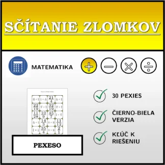 Pexeso: Sčítanie zlomkov