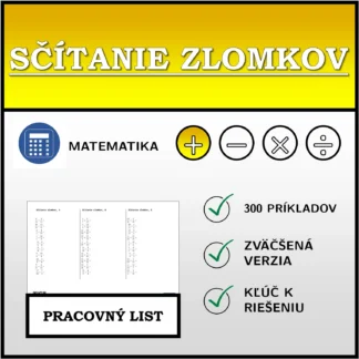 Pracovný list: Sčítanie zlomkov