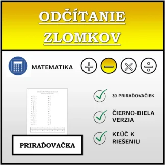 Priraďovačka: Odčítanie zlomkov