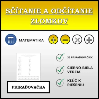 Priraďovačka: Sčítanie a odčítanie zlomkov