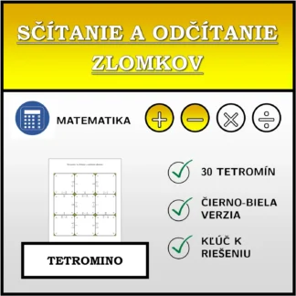 Tetromino: Sčítanie a odčítanie zlomkov