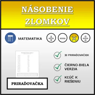 Priraďovačka: Násobenie zlomkov