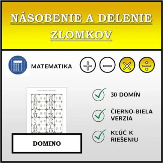 Domino: Násobenie a delenie zlomkov
