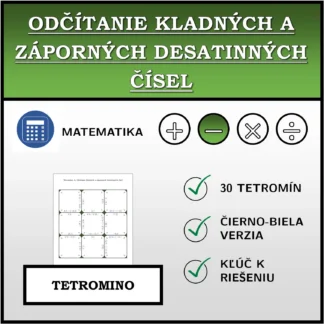 Tetromino: Odčítanie kladných a záporných desatinných čísel