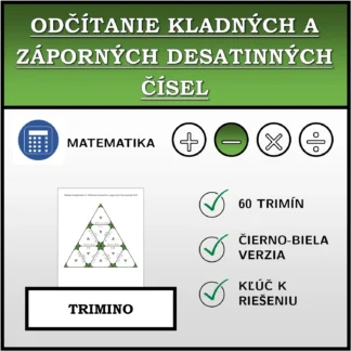 Trimino: Odčítanie kladných a záporných desatinných čísel