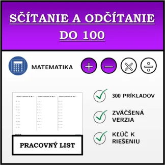 Pracovný list: Sčítanie a odčítanie do 100