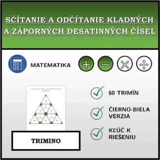 Trimino: Sčítanie a odčítanie kladných a záporných desatinných čísel