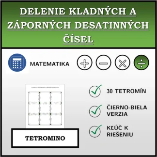 Tetromino: Delenie kladných a záporných desatinných čísel