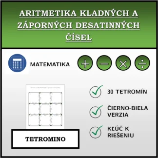 Tetromino: Aritmetika kladných a záporných desatinných čísel