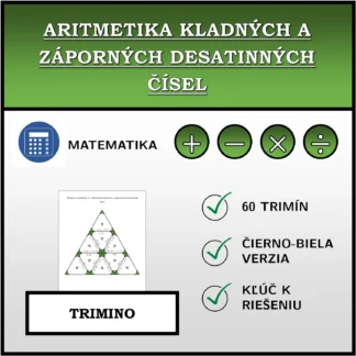 Trimino: Aritmetika kladných a záporných desatinných čísel