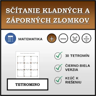 Tetromino: Sčítanie kladných a záporných zlomkov