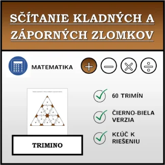Trimino: Sčítanie kladných a záporných zlomkov