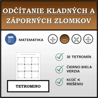 Tetromino: Odčítanie kladných a záporných zlomkov