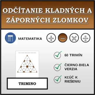 Trimino: Odčítanie kladných a záporných zlomkov