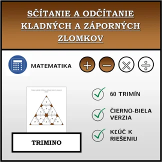 Trimino: Sčítanie a odčítanie kladných a záporných zlomkov