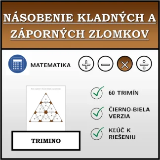 Trimino: Násobenie kladných a záporných zlomkov