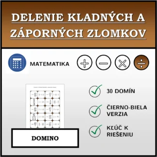 Domino: Delenie kladných a záporných zlomkov
