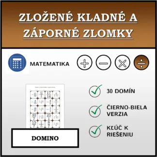Domino: Zložené kladné a záporné zlomky