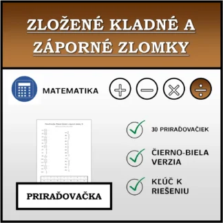 Priraďovačka: Zložené kladné a záporné zlomky
