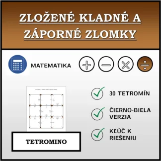 Tetromino: Zložené kladné a záporné zlomky