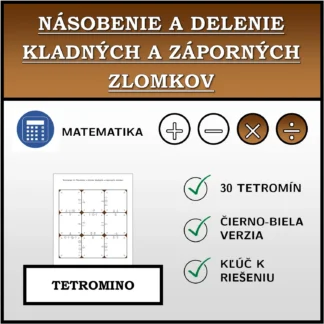 Tetromino: Násobenie a delenie kladných a záporných zlomkov
