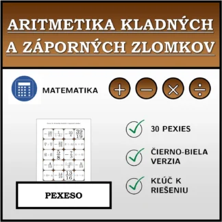 Pexeso: Aritmetika kladných a záporných zlomkov