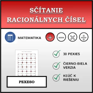 Pexeso: Sčítanie racionálnych čísel