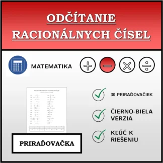Priraďovačka: Odčítanie racionálnych čísel